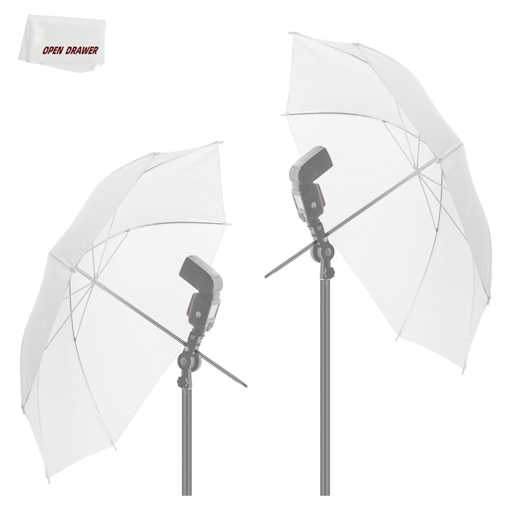 Paraguas de Fotografía AMBITFUL 108cm Translúcido Suave 2PCS