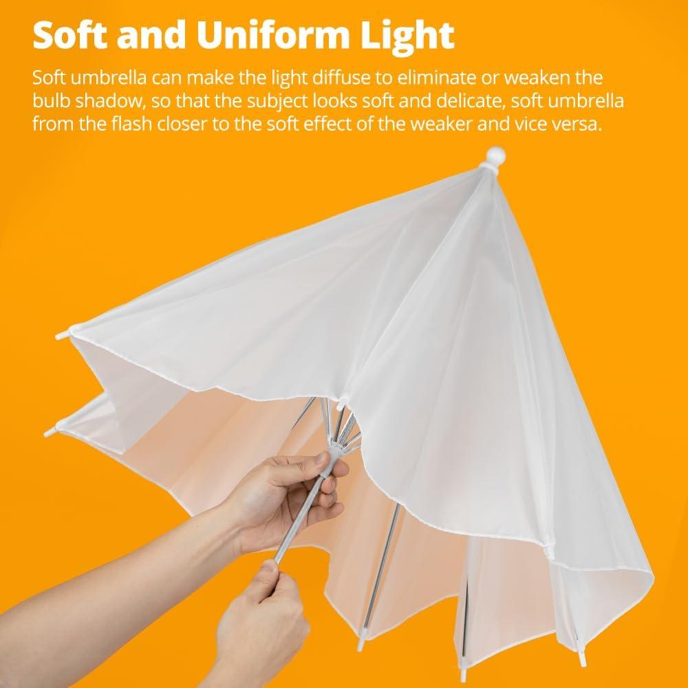 Paraguas de Fotografía AMBITFUL 108cm Translúcido Suave 2PCS