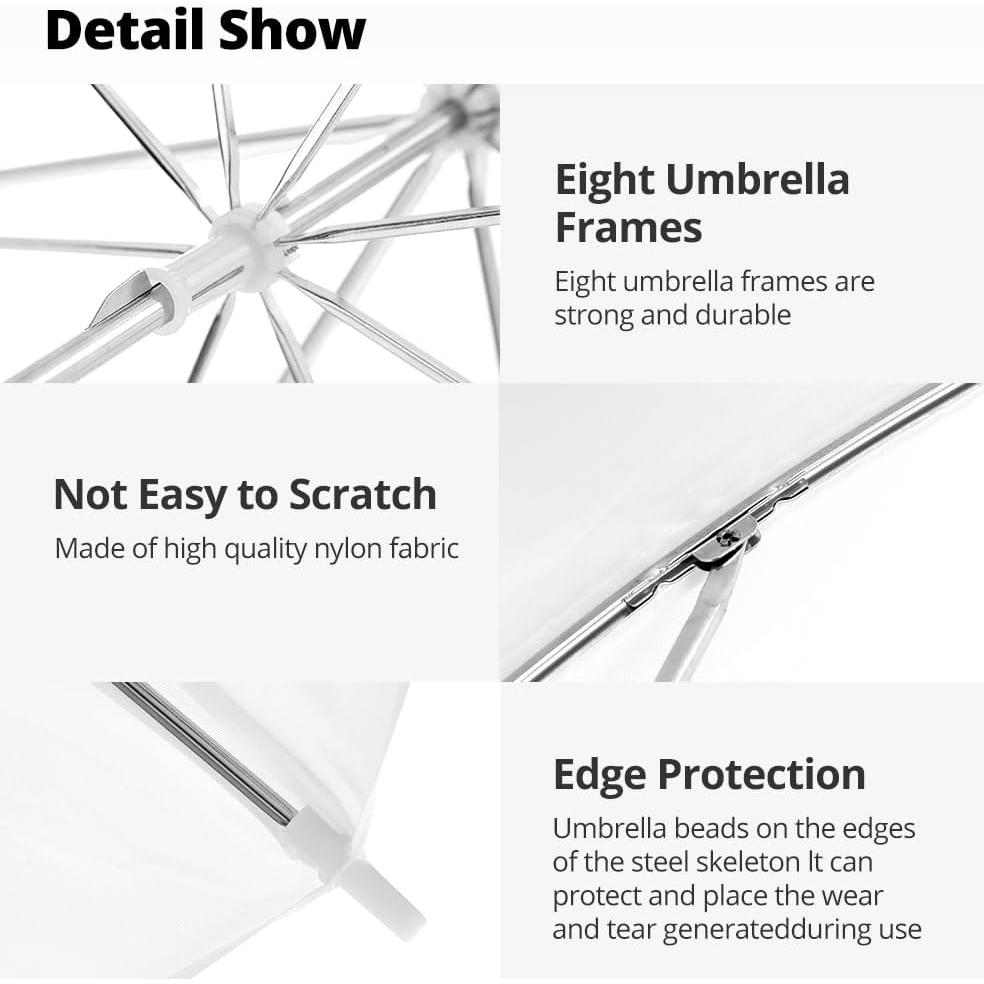 Paraguas de Fotografía AMBITFUL 108cm Translúcido Suave 2PCS