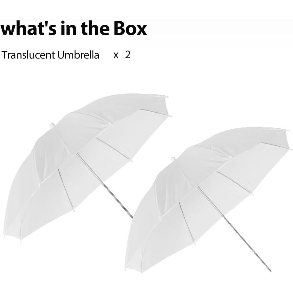 Paraguas de Fotografía AMBITFUL 108cm Translúcido Suave 2PCS