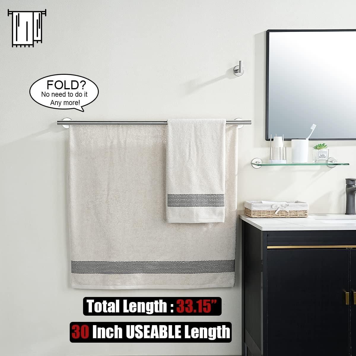 Barra de Toalla Doble JQK 76.2 cm Acero Inoxidable Cepillado