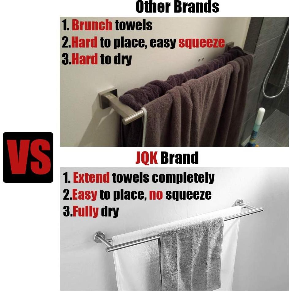 Barra de Toalla Doble JQK 76.2 cm Acero Inoxidable Cepillado