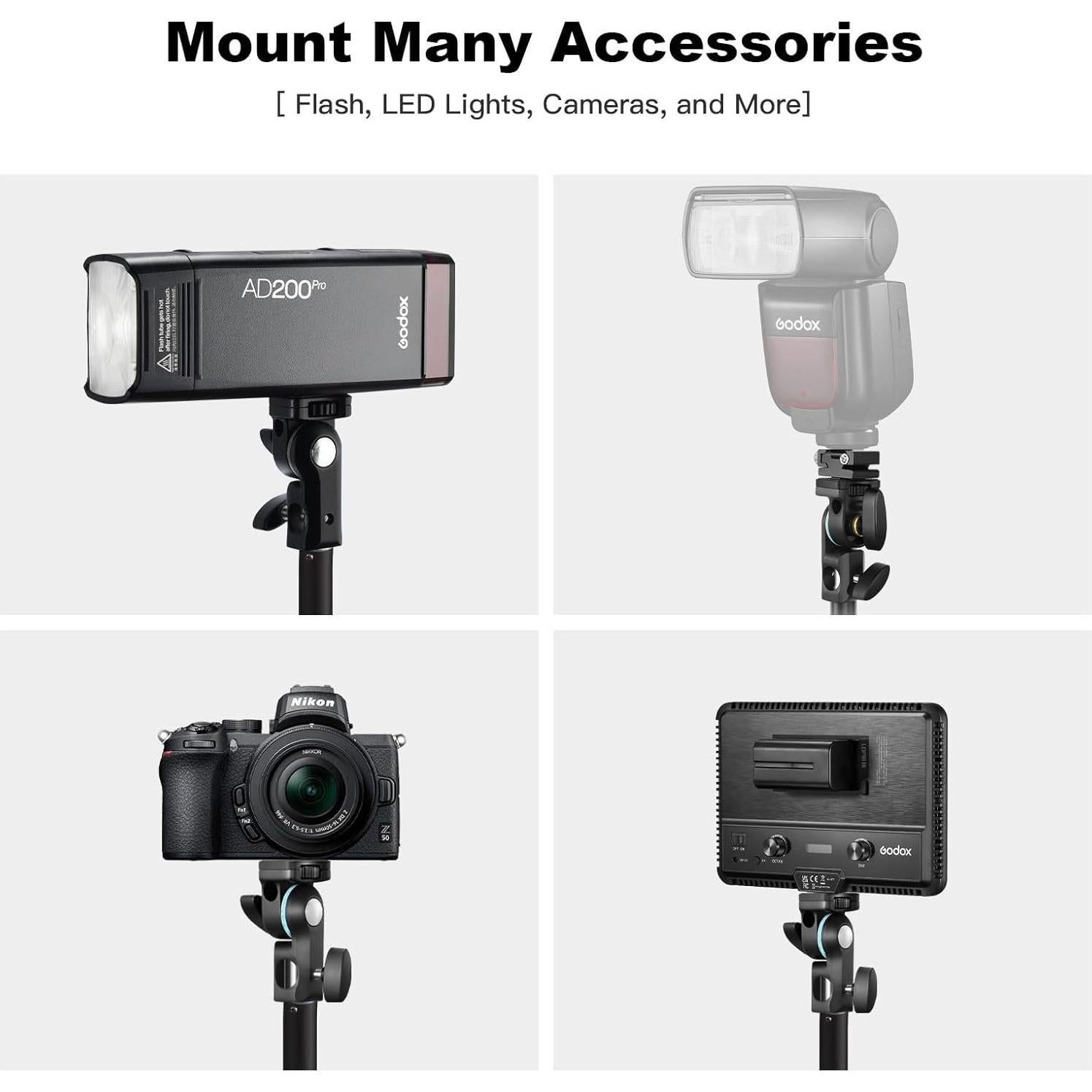 Soporte de Flash Godox AD-E2 con Montura de Zapata Fría - 2 Piezas