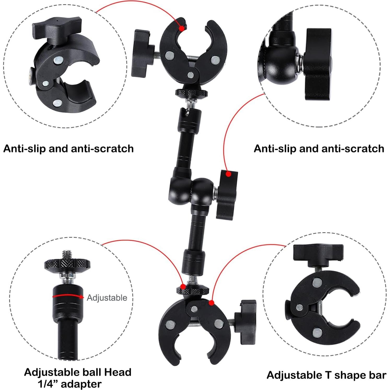 Soporte de cámara PellKing Doble con brazo mágico 360°