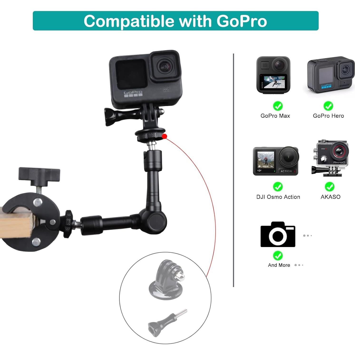 Soporte de cámara PellKing Doble con brazo mágico 360°