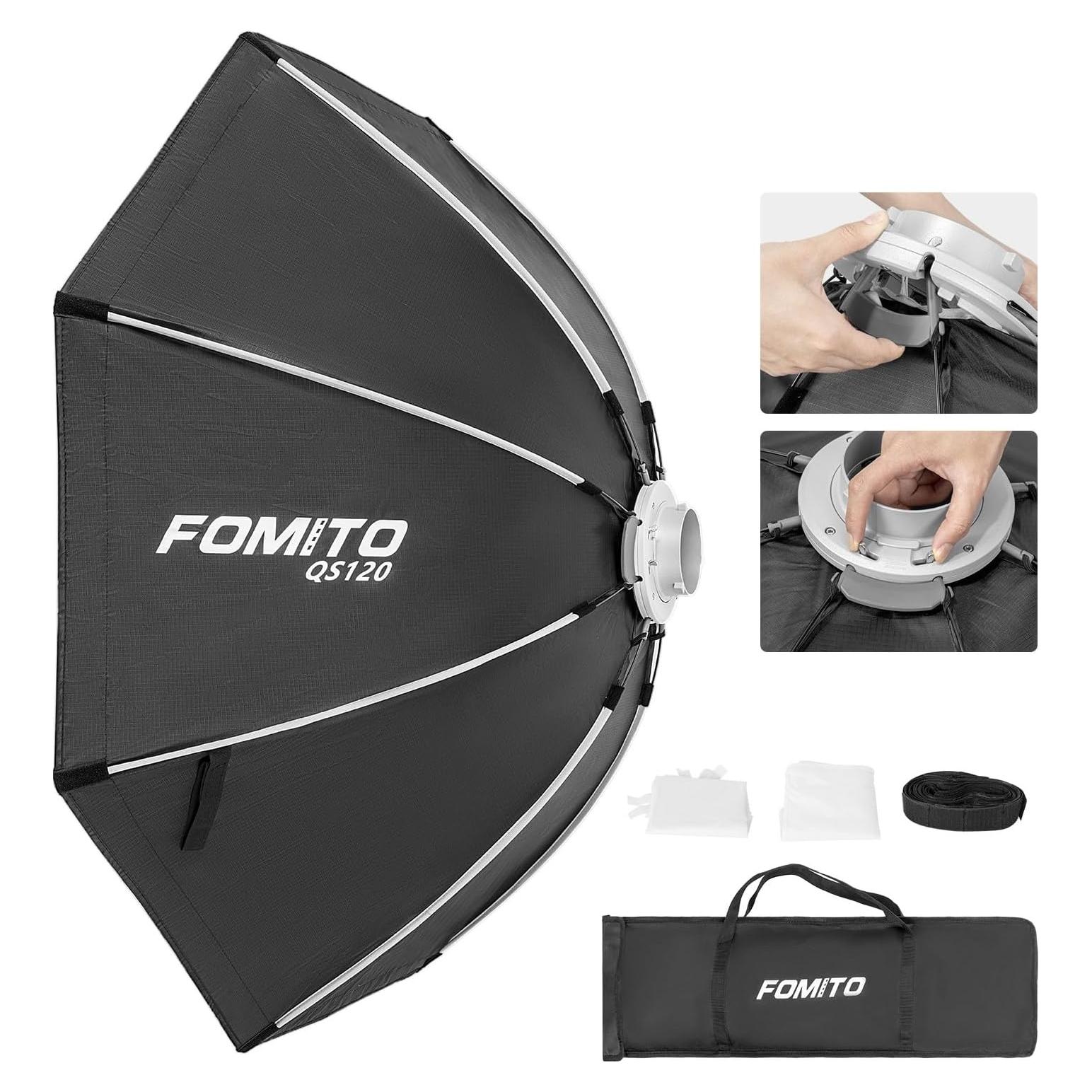 Softbox Octagonal 120cm FOMITO con Montura Bowens y Rejilla