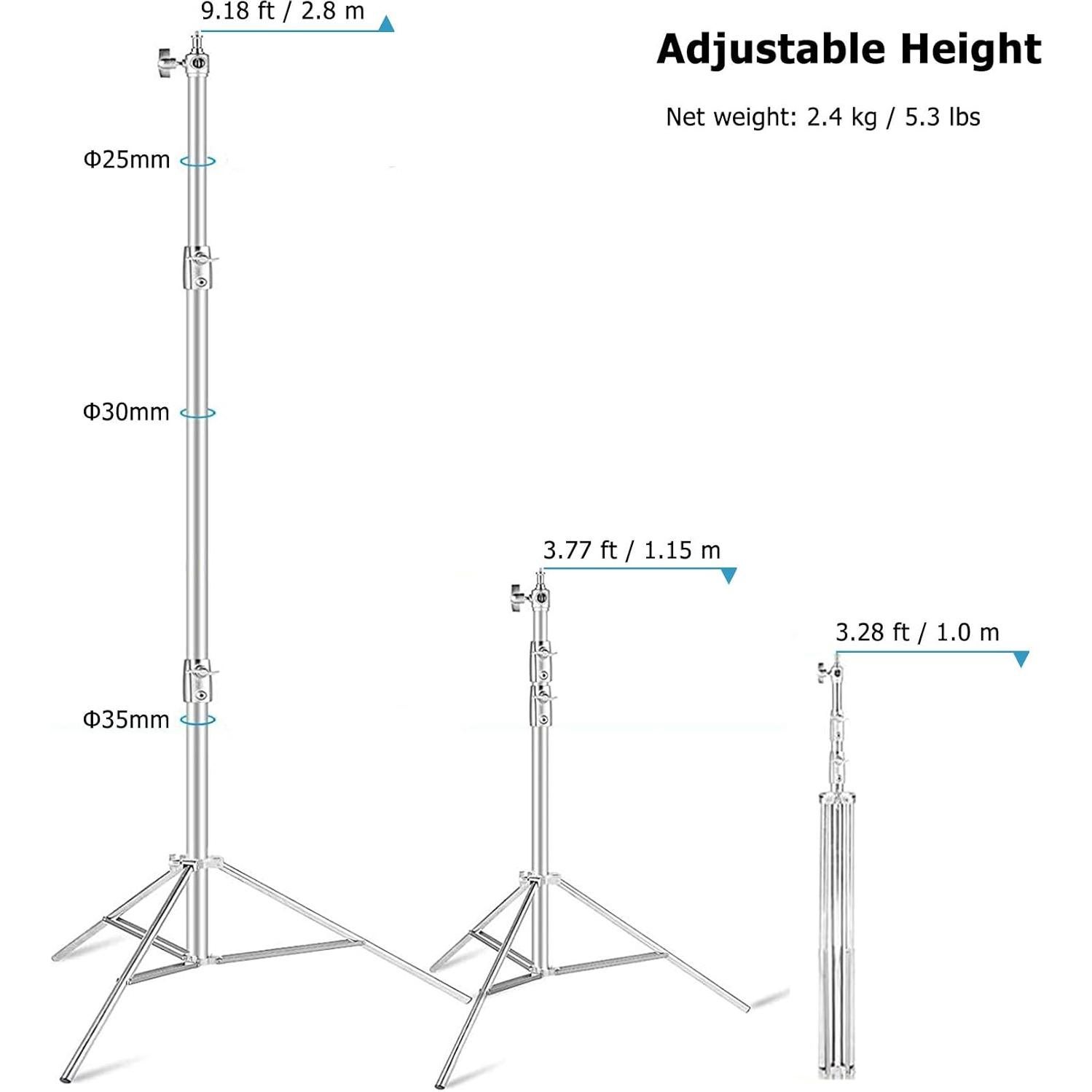 Soporte de Luz Selens de Acero Inoxidable 2 Paquetes 2.8m