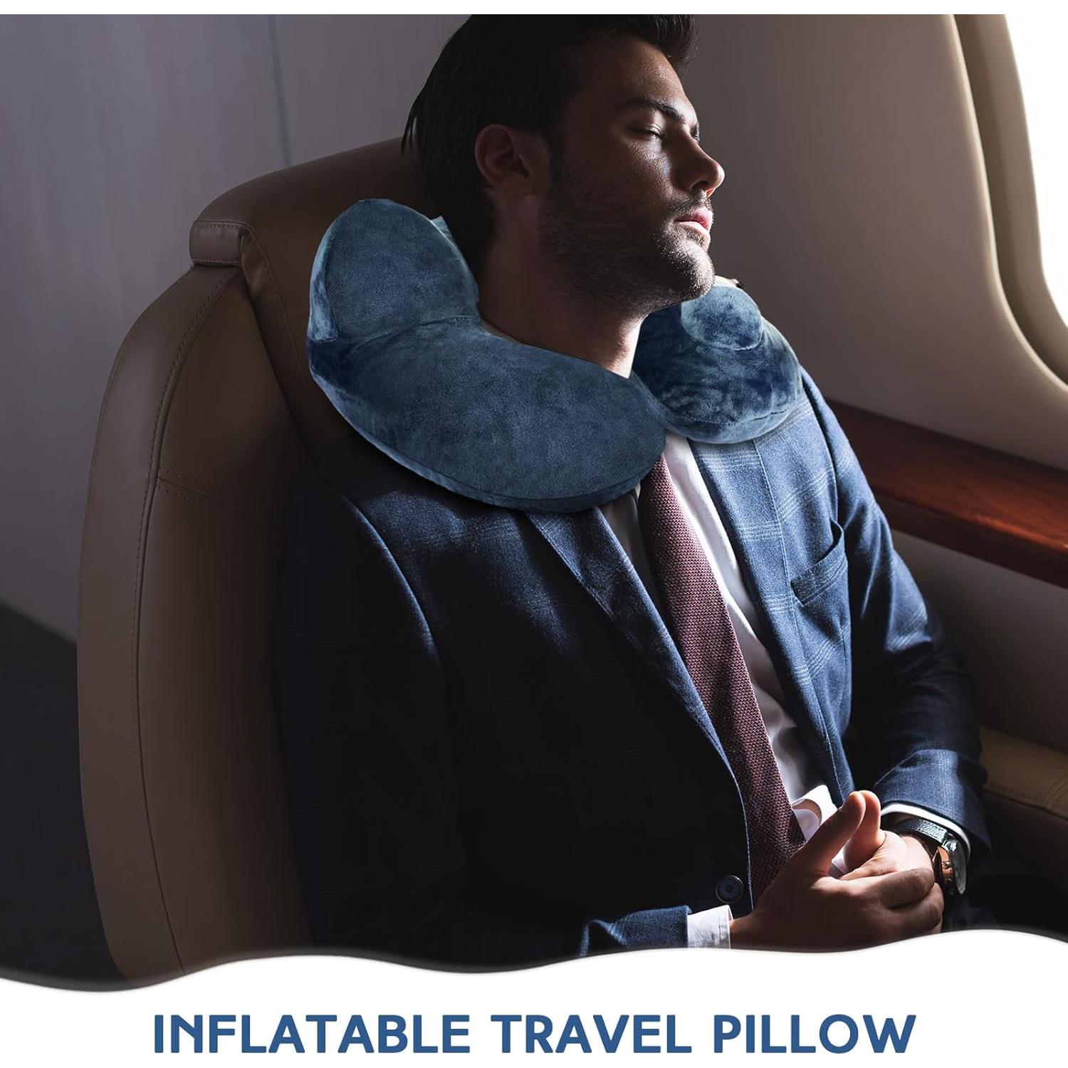 Xtinmee Almohadas de Viaje Inflables 2 Pcs 31x30x15cm