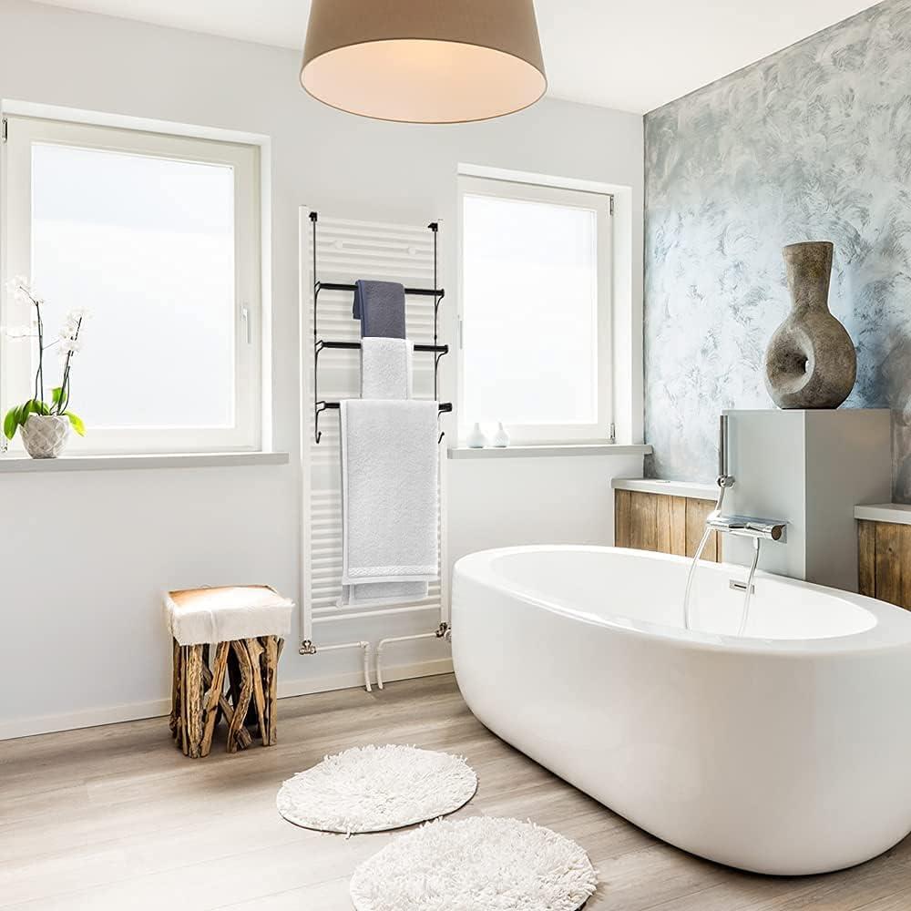 Soporte de Toallas Triple AULEDIO Ajustable Negro 33-56 cm