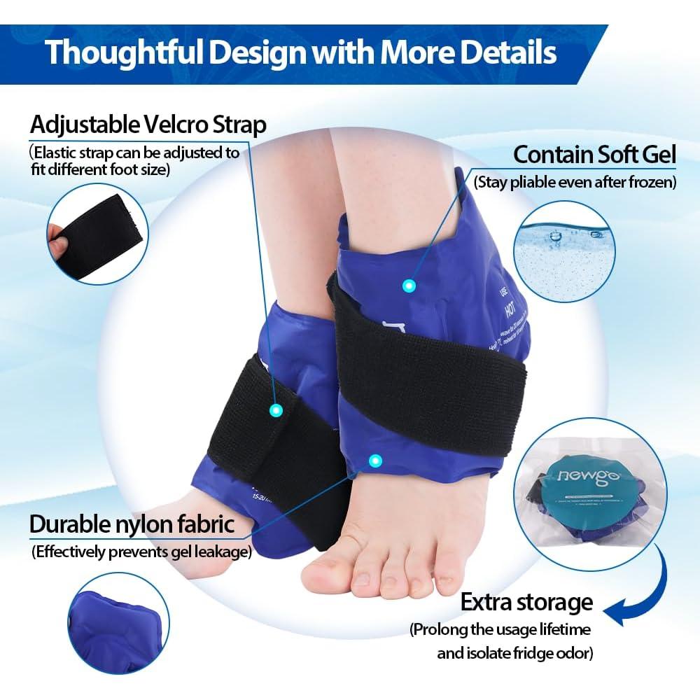 Funda de Hielo para Tobillo NEWGO - 2 Paquetes Reutilizables