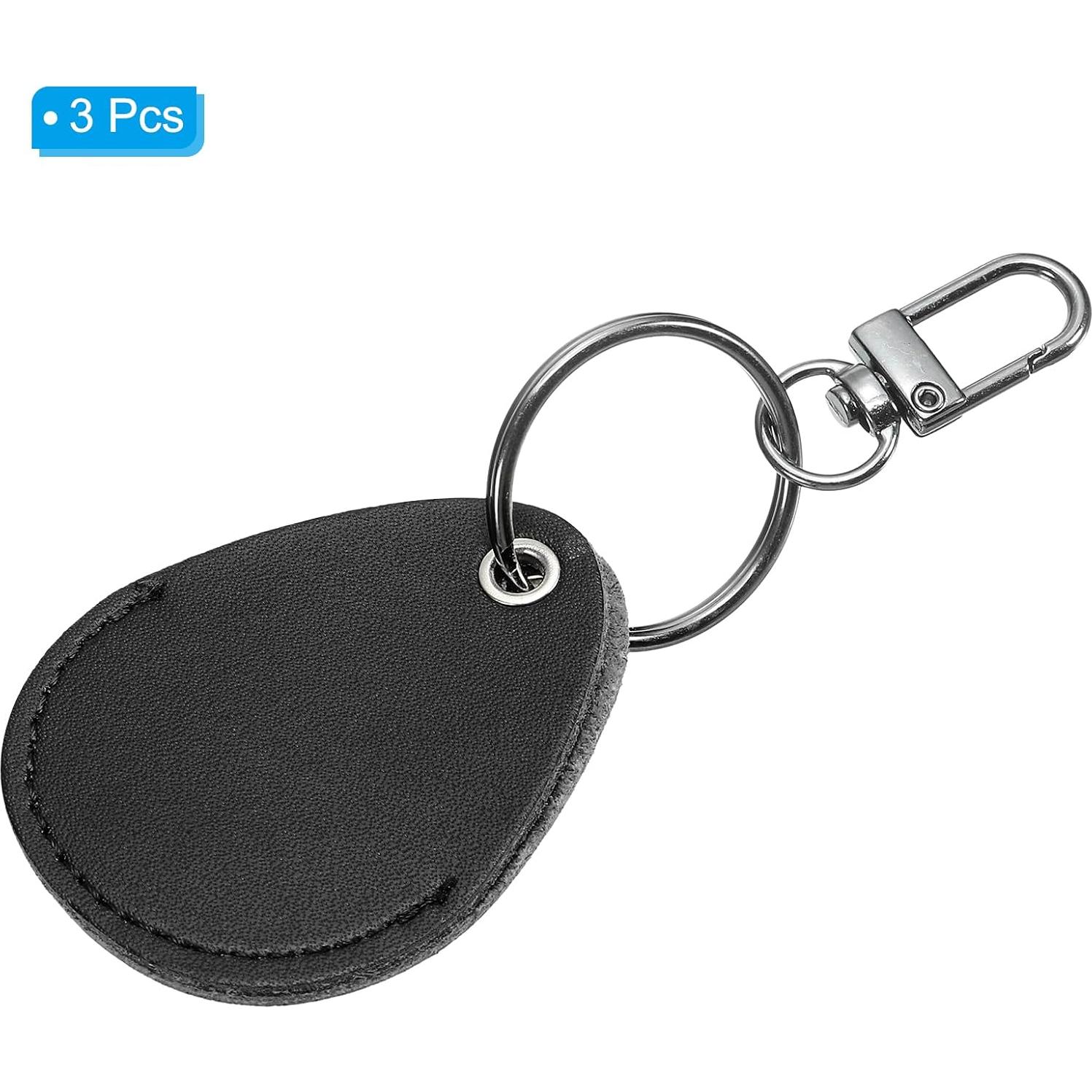 Llaveros de Cuero PATIKIL Negro 3 Piezas 56x45mm