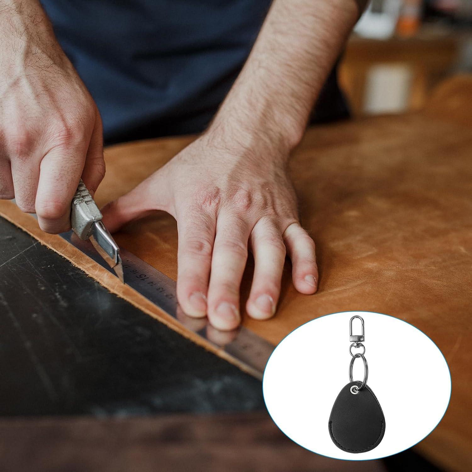 Llaveros de Cuero PATIKIL Negro 3 Piezas 56x45mm