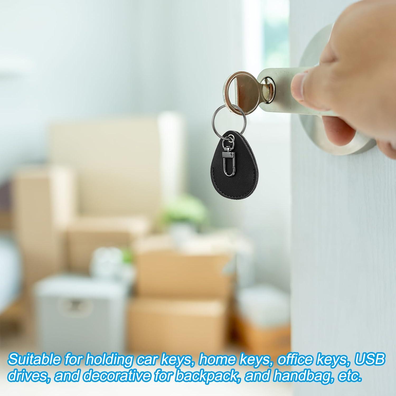 Llaveros de Cuero PATIKIL Negro 3 Piezas 56x45mm