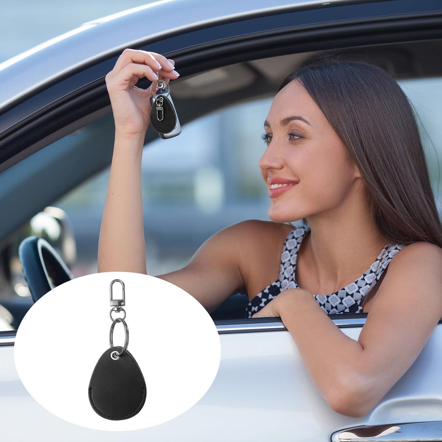 Llaveros de Cuero PATIKIL Negro 3 Piezas 56x45mm