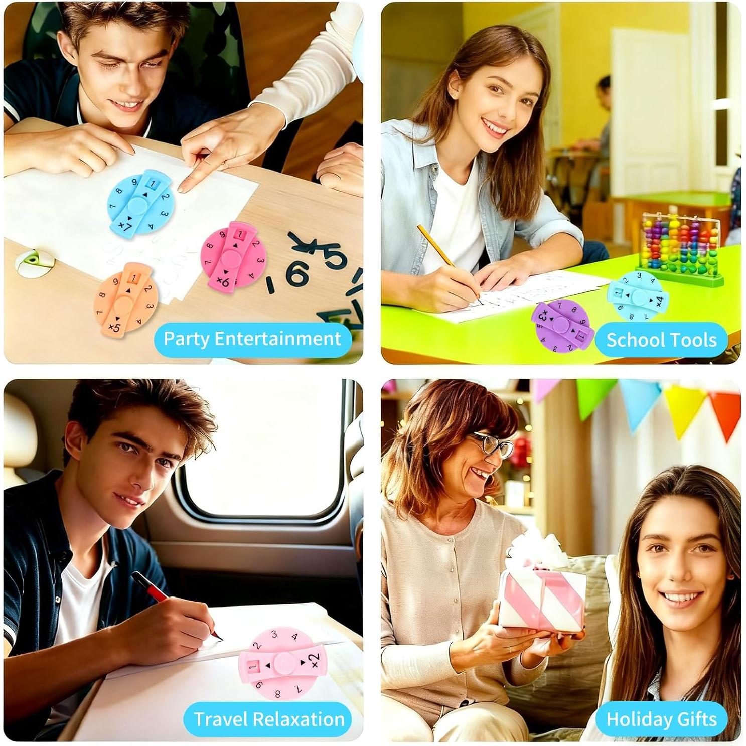 9 Spinners Antiestrés Matemáticos QETRABONE para Aprender