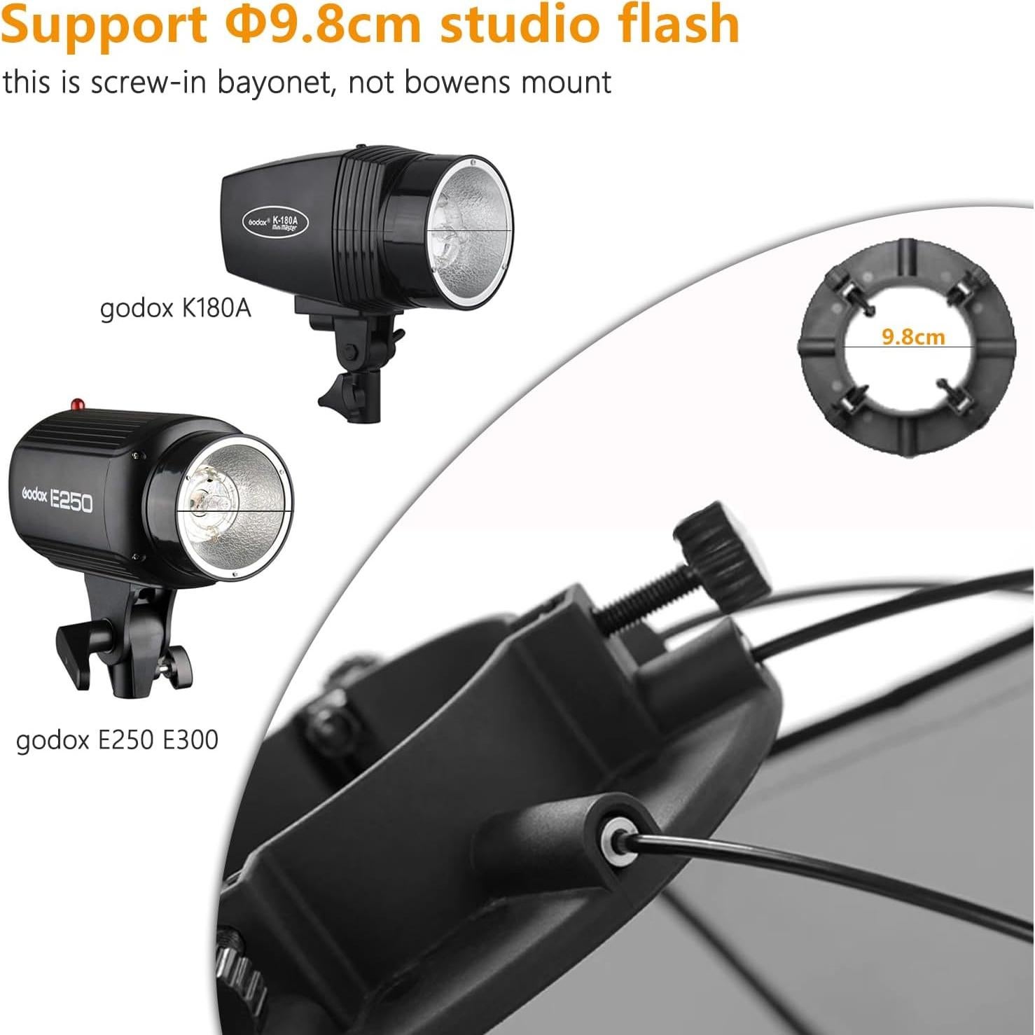 Softbox Octagonal Godox MS80 80cm para Flash Estudio K180A E250 E300
