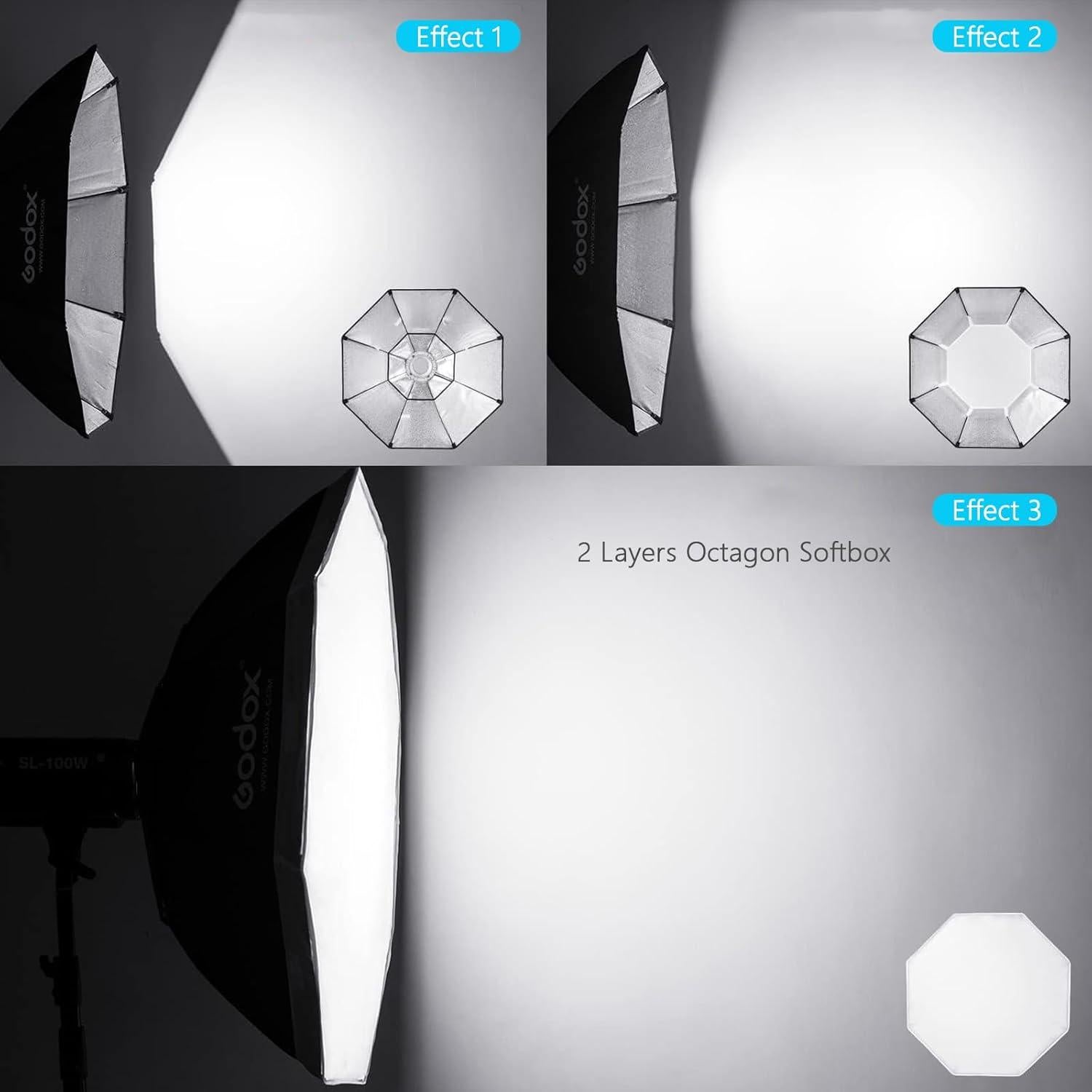Softbox Octagonal Godox MS80 80cm para Flash Estudio K180A E250 E300