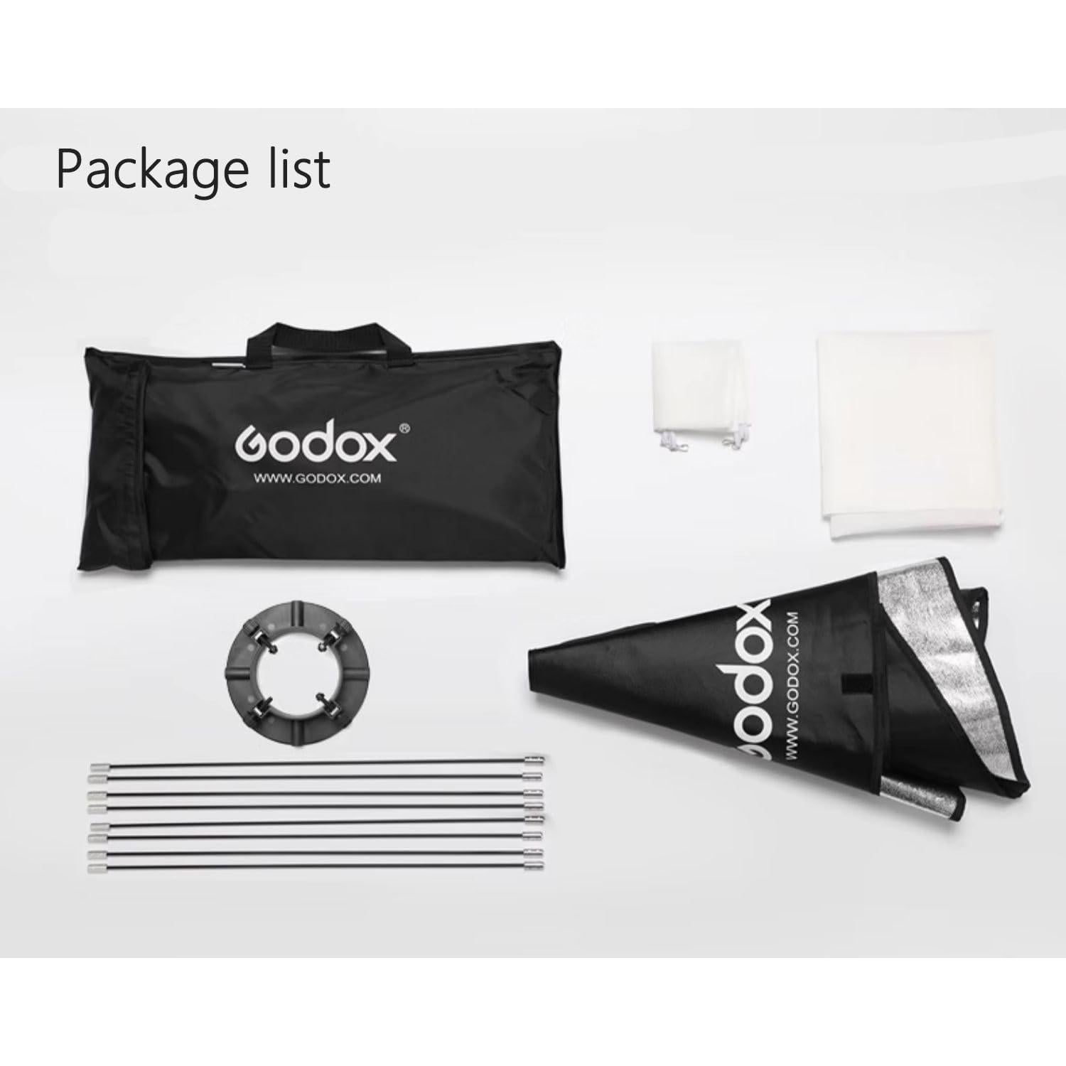 Softbox Octagonal Godox MS80 80cm para Flash Estudio K180A E250 E300