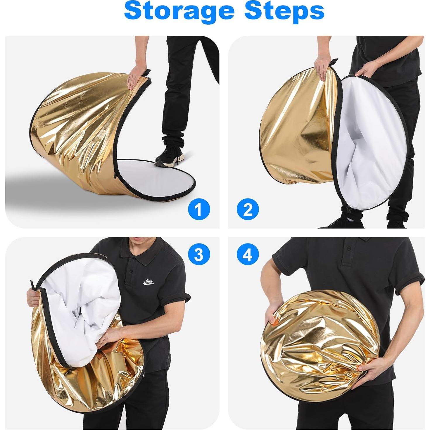 Soonpho Reflector Photography 35 x 47 inch/90 x 120cm 5-in-1 Collapsible Oval Light Reflectors Diffuser for Photography with Holder Cilp and Carring Case for Studio, Outdoor Lighting and Shooting