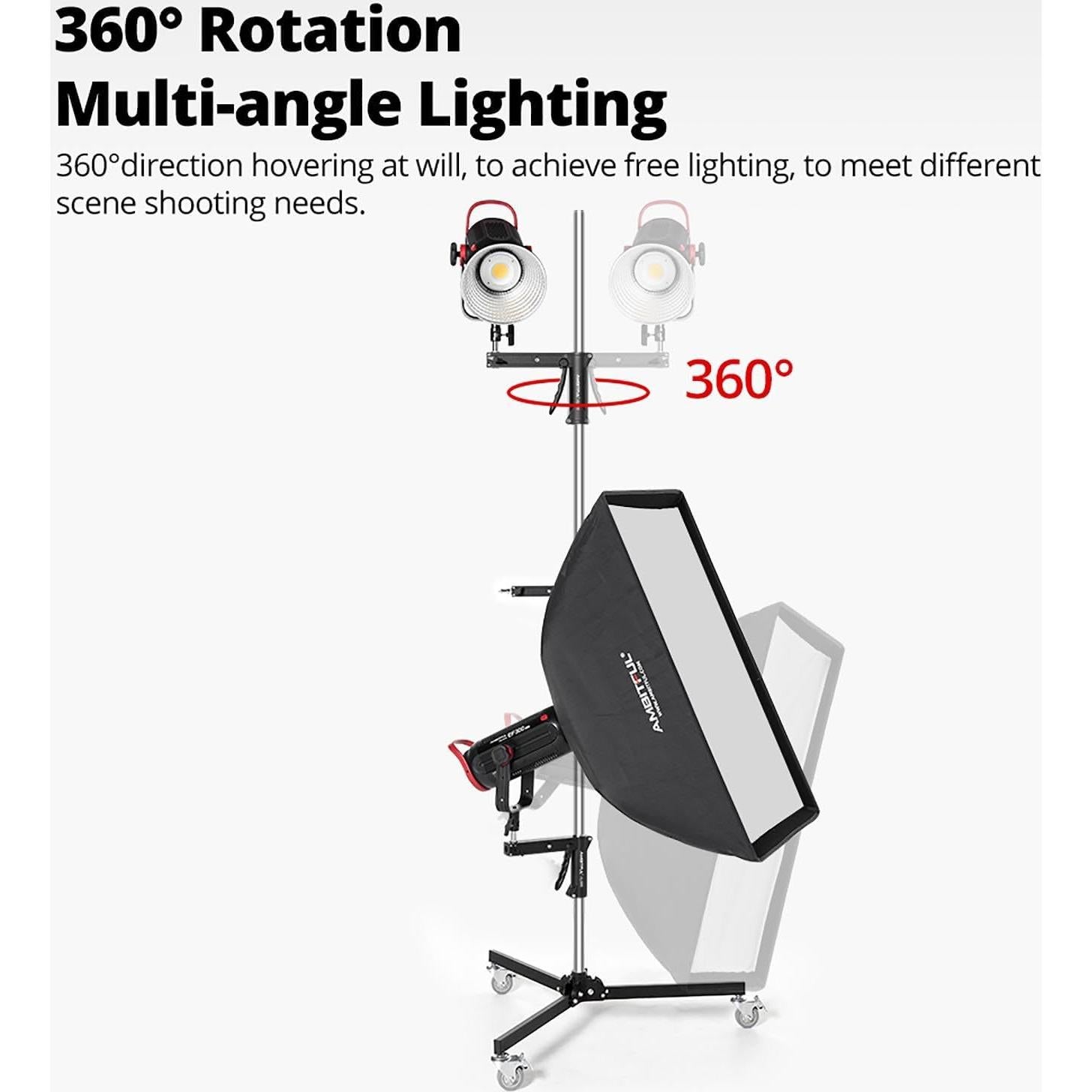 Soporte de Luz Móvil AMBITFUL AL250 Ajustable 1.98m