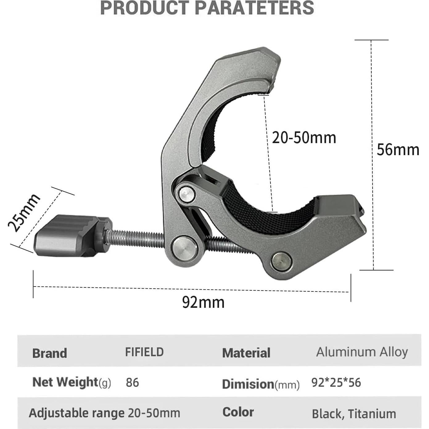 Abrazadera Multi-Función Fuerte FIFIELD Titanio 86g