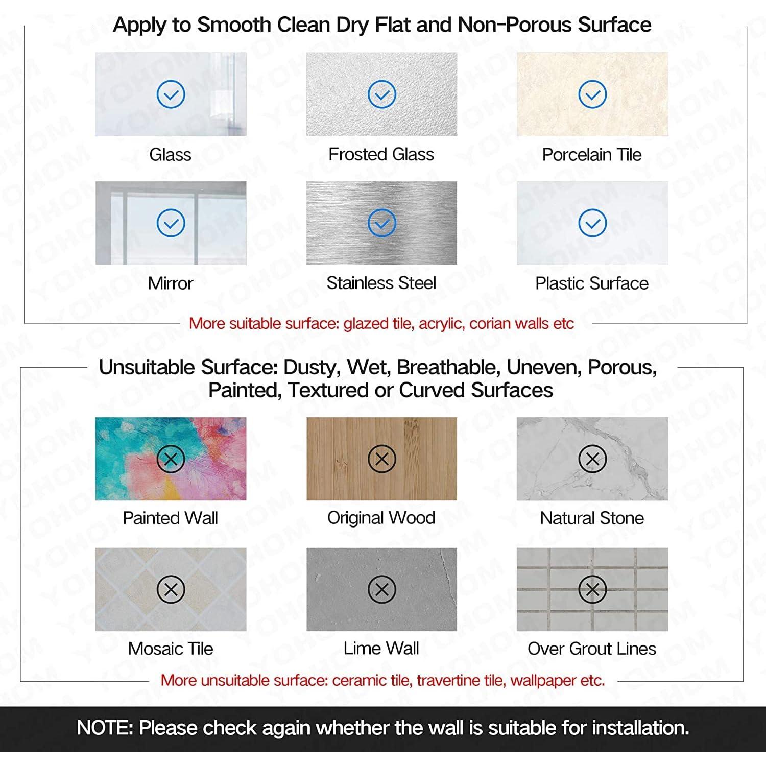 Soporte de Ducha YOHOM de Acero Inoxidable - Ganchos 2 Piezas