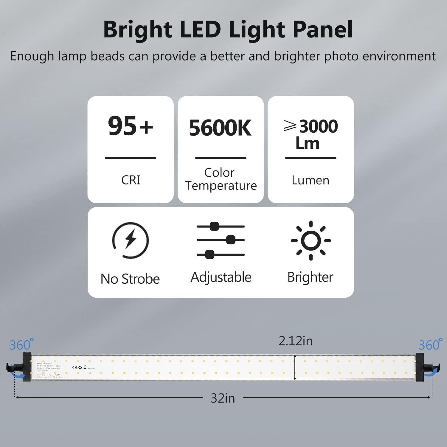 Kit de 2 Paneles de Luz Takerers LB12B para Caja de Luz 32x32