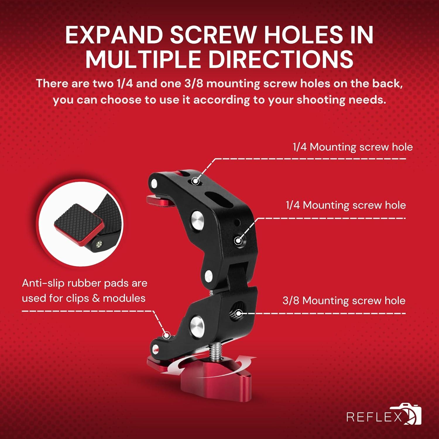 Abrazadera Super Reflex Camera con Montaje 1/4" y 3/8"