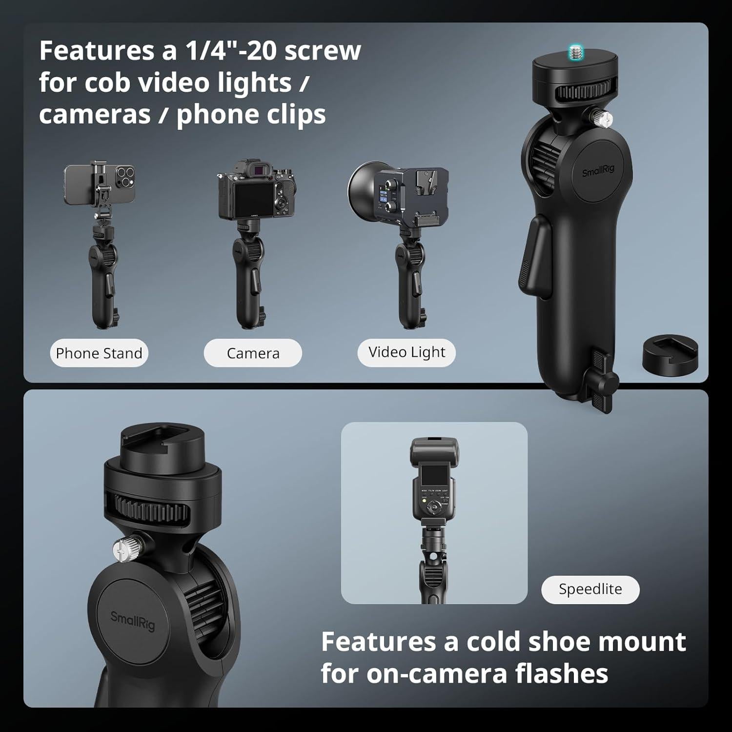 Adaptador de Soporte de Luz SmallRig 5181, Ajuste Rápido 180°