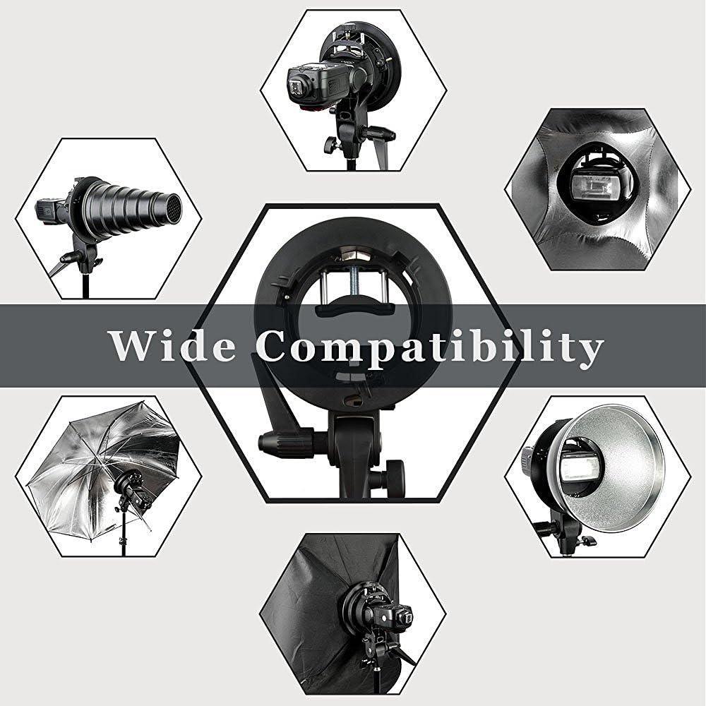 S Type Bracket Stable Bowens S Mount Holder for Speedlite Flash Snoot Softbox Photo Studio Plastic Umbrella Mount Bracket