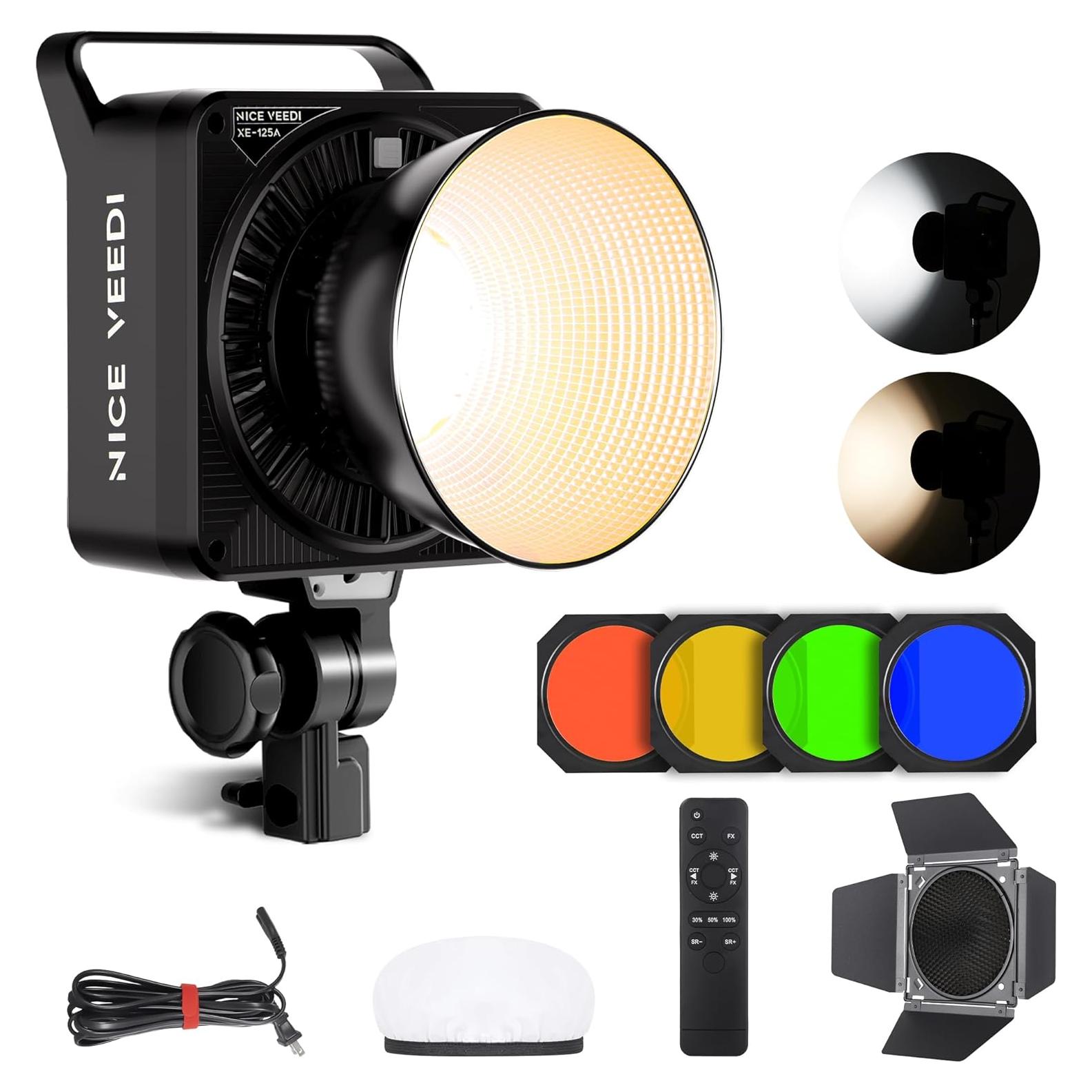 Luz de Video RGB NiceVeedi 125W con Montura Bowens 3000K-10000K