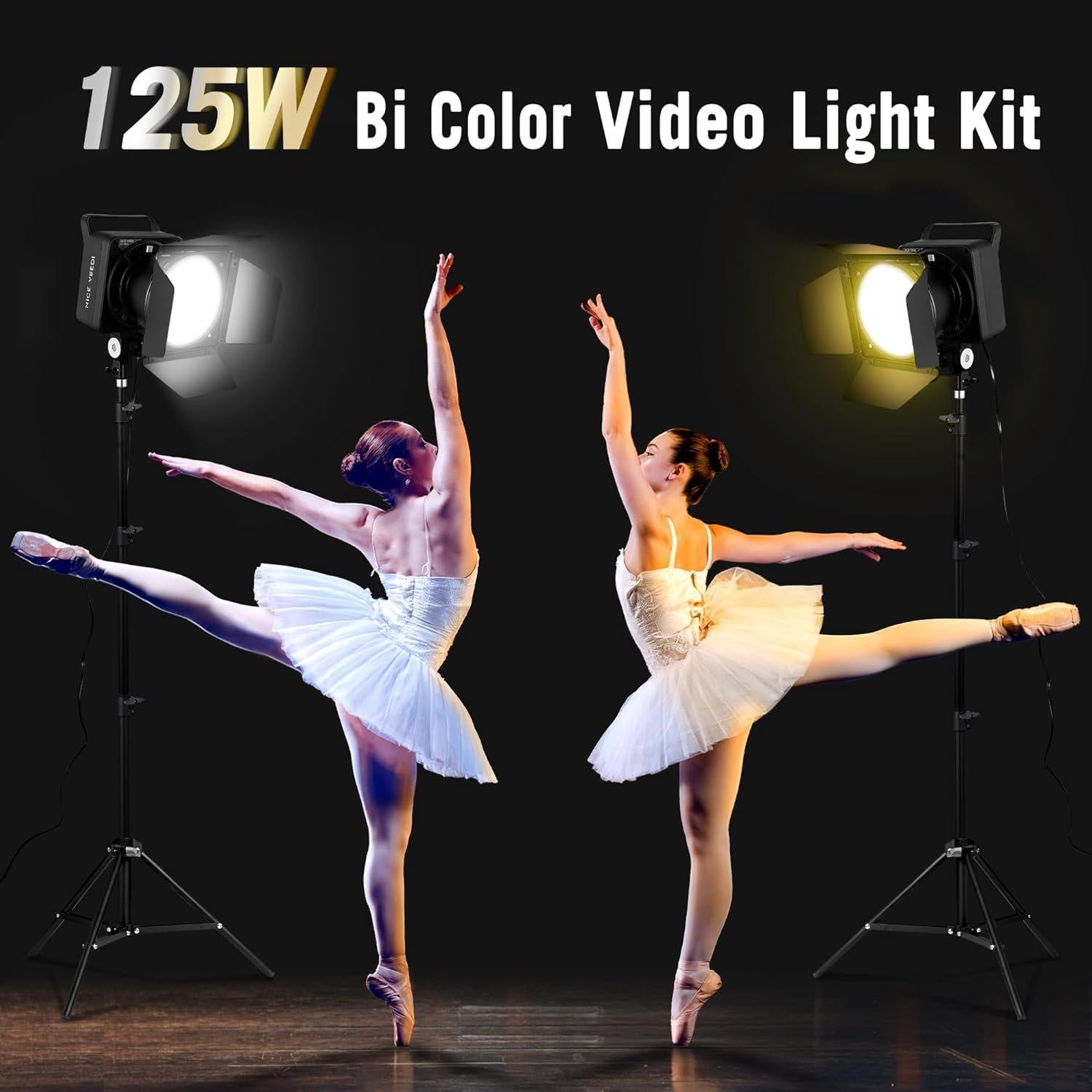 Luz de Video RGB NiceVeedi 125W con Montura Bowens 3000K-10000K