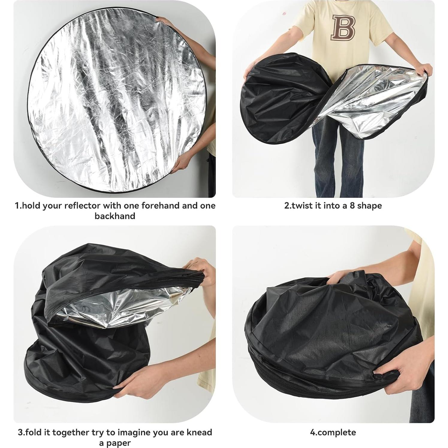 Kit Reflector de Luz 5 en 1 UTEBIT 110cm con Soporte y Bolsa