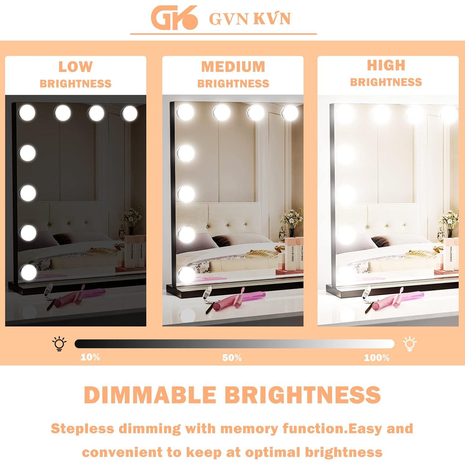 Espejo de Tocador Iluminado Gvnkvn 46x58cm 15 Bombillas LED