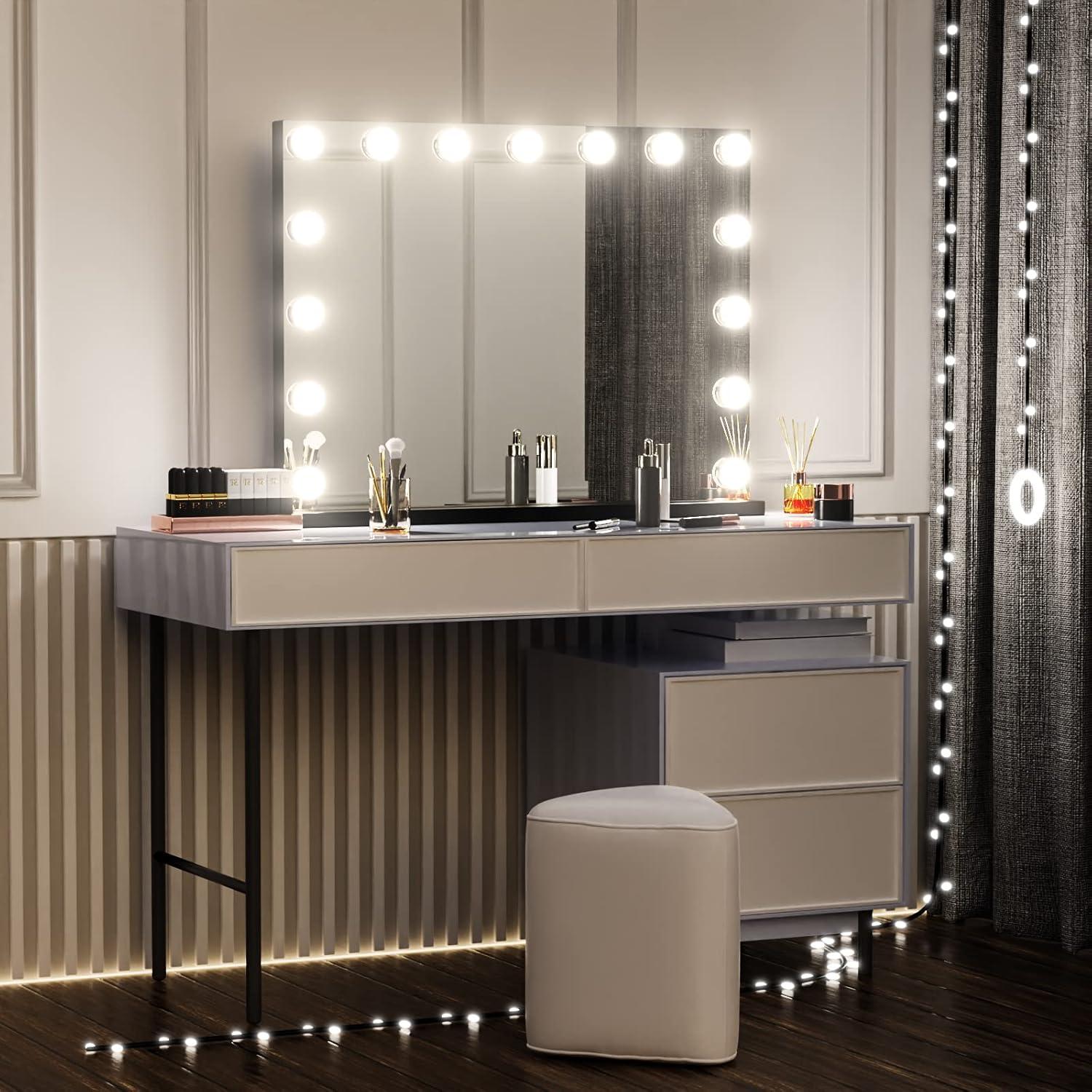 Espejo de Tocador Iluminado Gvnkvn 46x58cm 15 Bombillas LED