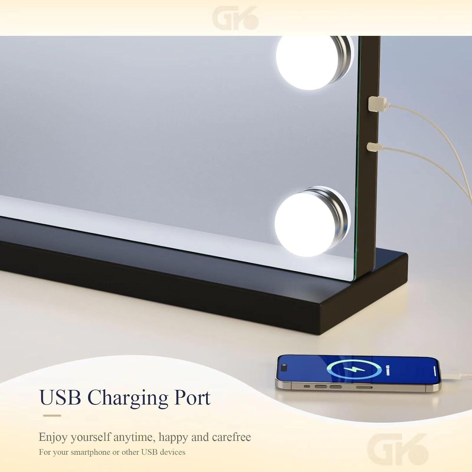 Espejo de Tocador Iluminado Gvnkvn 46x58cm 15 Bombillas LED