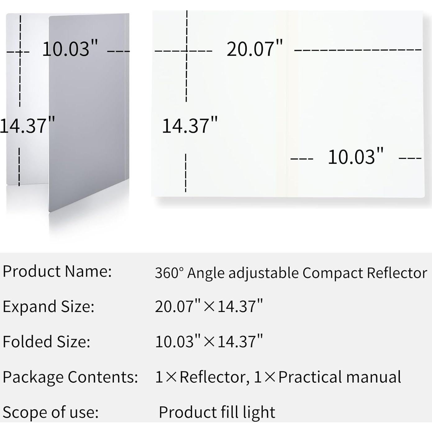 Tarjeta Reflectora Pino Studio - Blanco y Negro - 36.4x52.6 cm