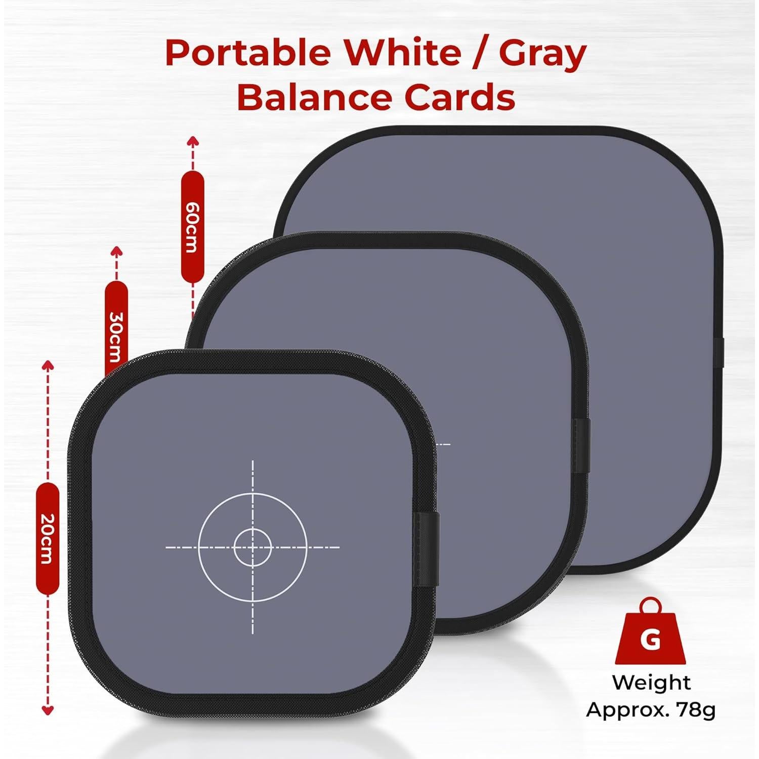 Tarjeta de Balance de Blancos 20cm Cámara Reflex Gris