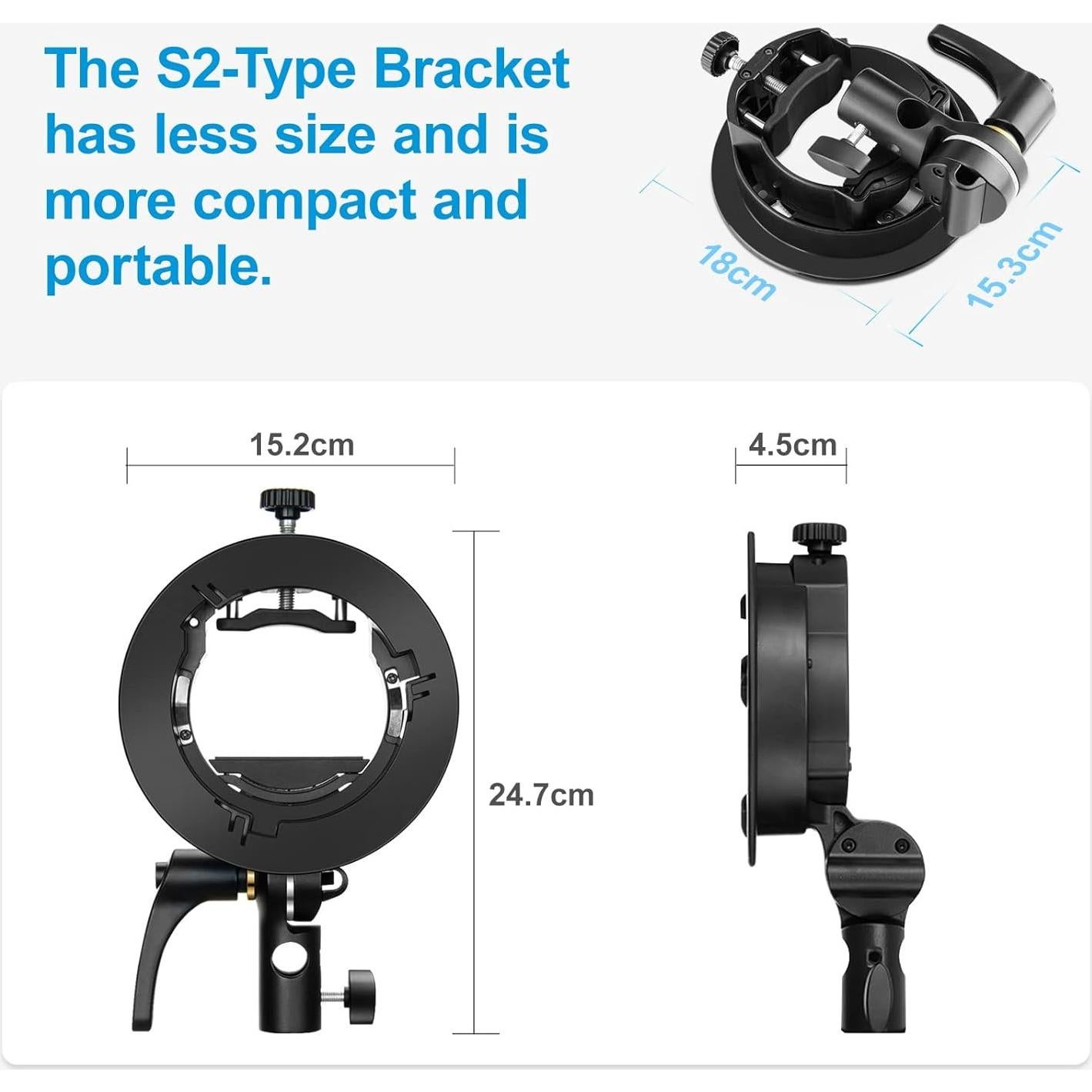 Soporte Godox S2 para Speedlite con Montura Bowens Ajustable