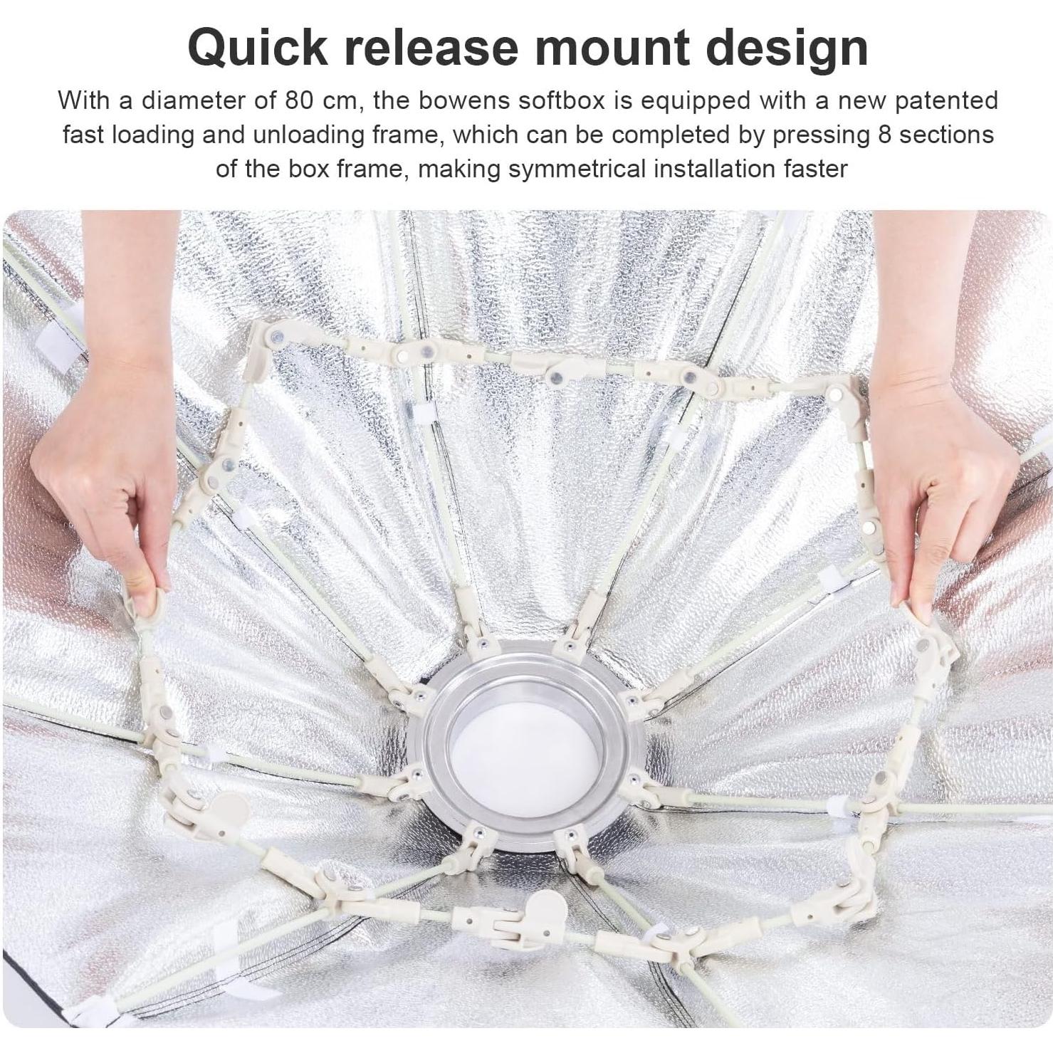 Paraguas Octagonal FOMITO 80cm Reflector Bowens para Estudio