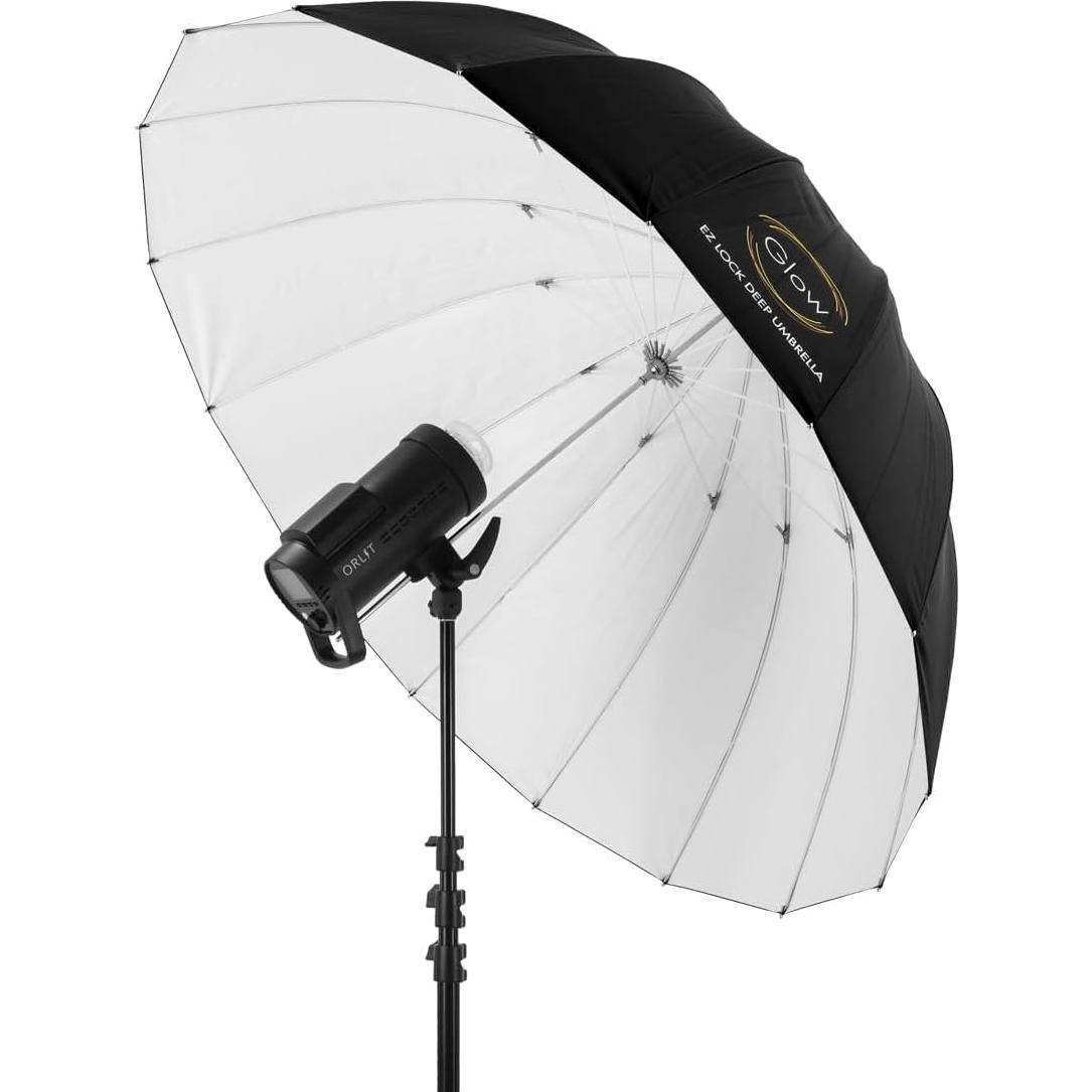 Paraguas de Fibra de Vidrio Glow Easy Lock 129.5 cm Blanco