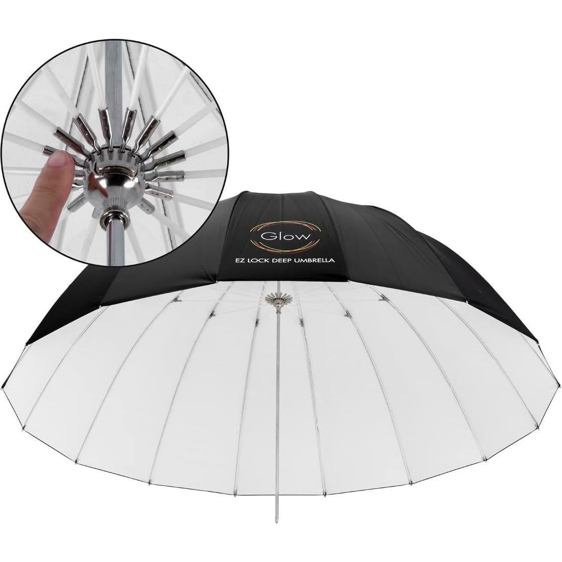 Paraguas de Fibra de Vidrio Glow Easy Lock 129.5 cm Blanco