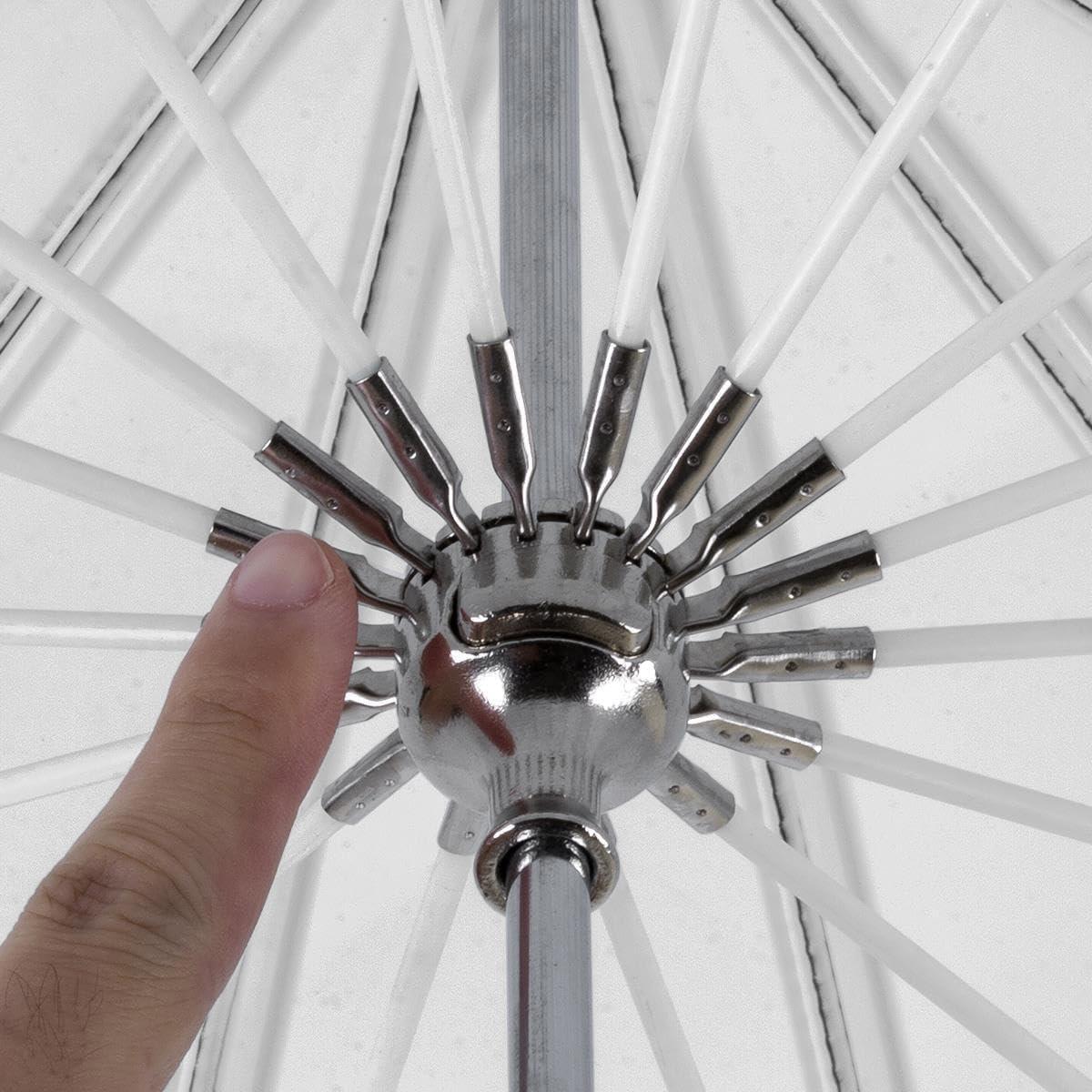 Paraguas de Fibra de Vidrio Glow Easy Lock 129.5 cm Blanco