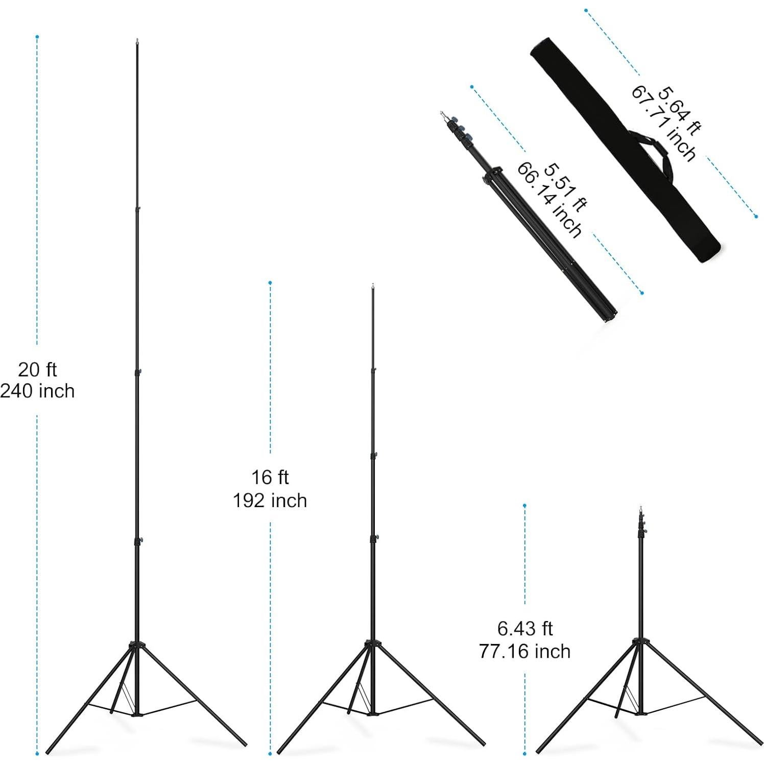 Soporte de Luz Gltire 20 pies Ajustable con Amortiguación de Aire