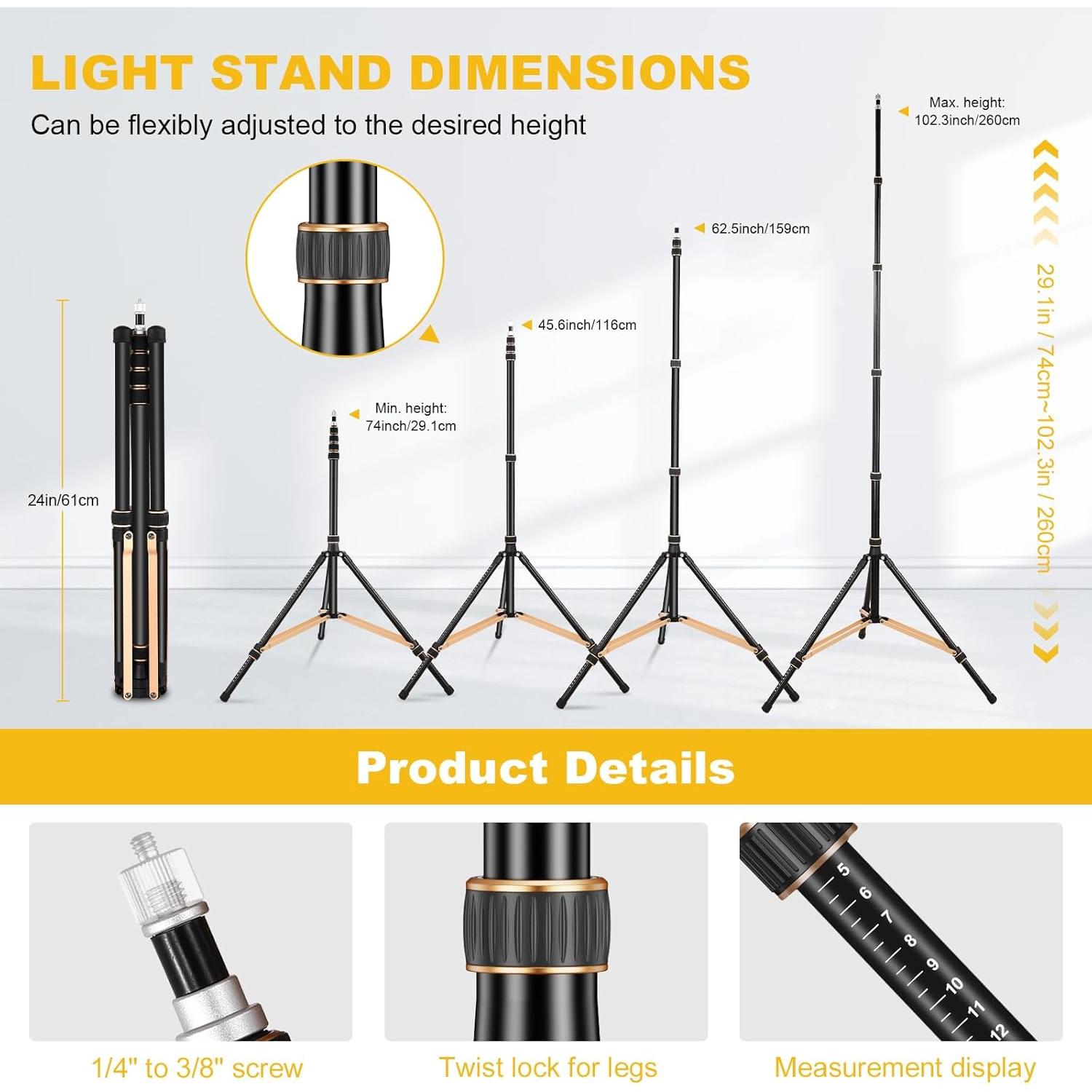 Soporte de trípode de aluminio Soonpho SL-285 ajustable 2.7m