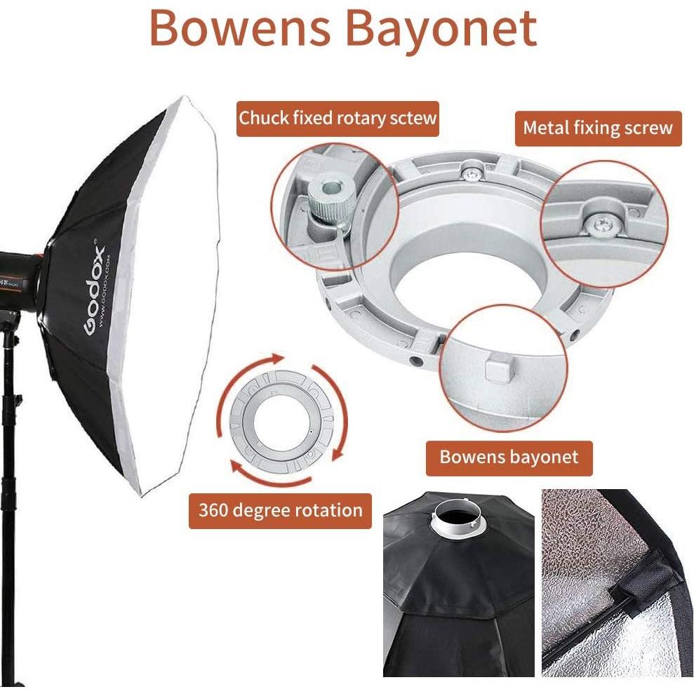 Softbox Octagonal 95cm Godox Montaje Bowens para Fotografía