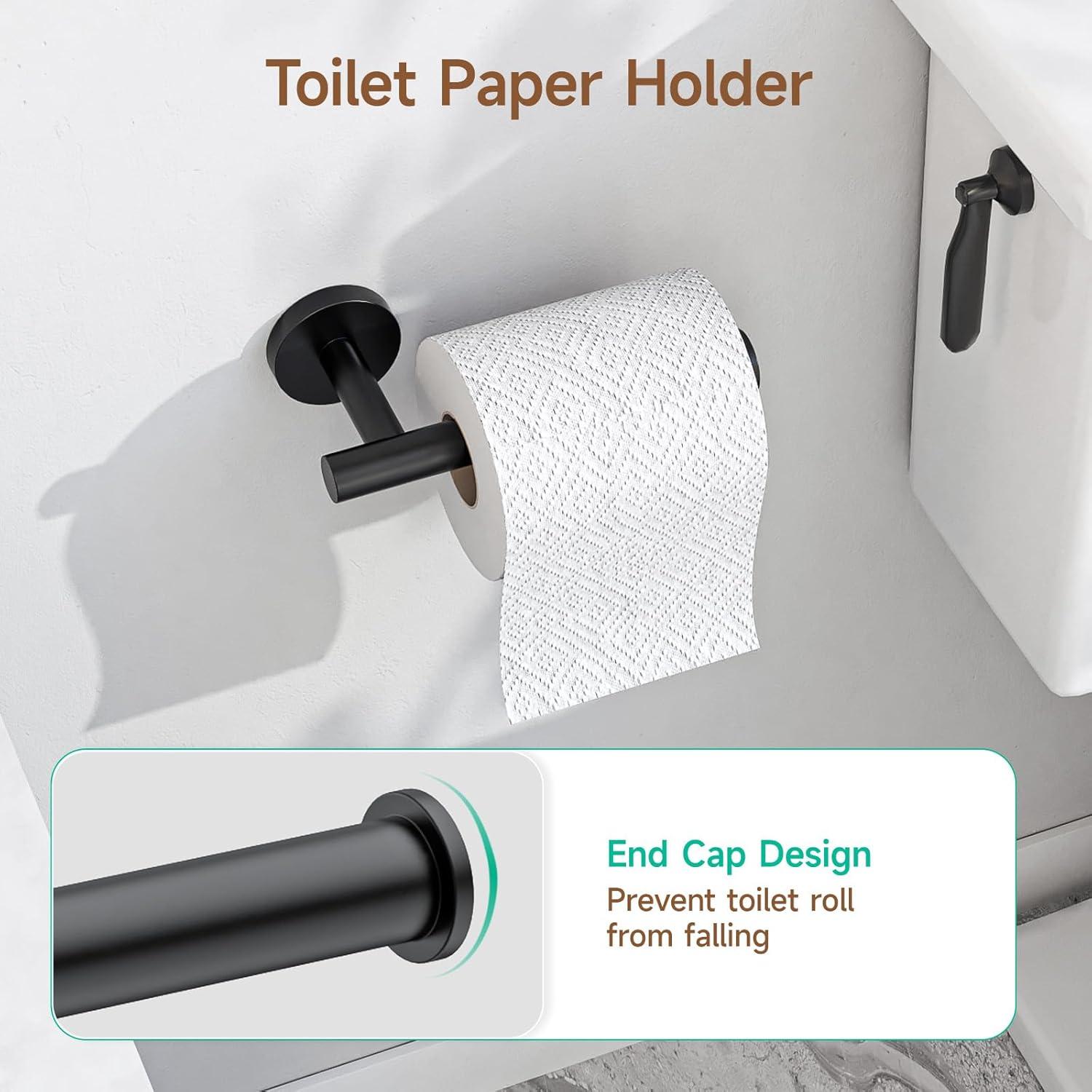 Juego de Accesorios de Baño USHOWER Negro Mate 4 Piezas