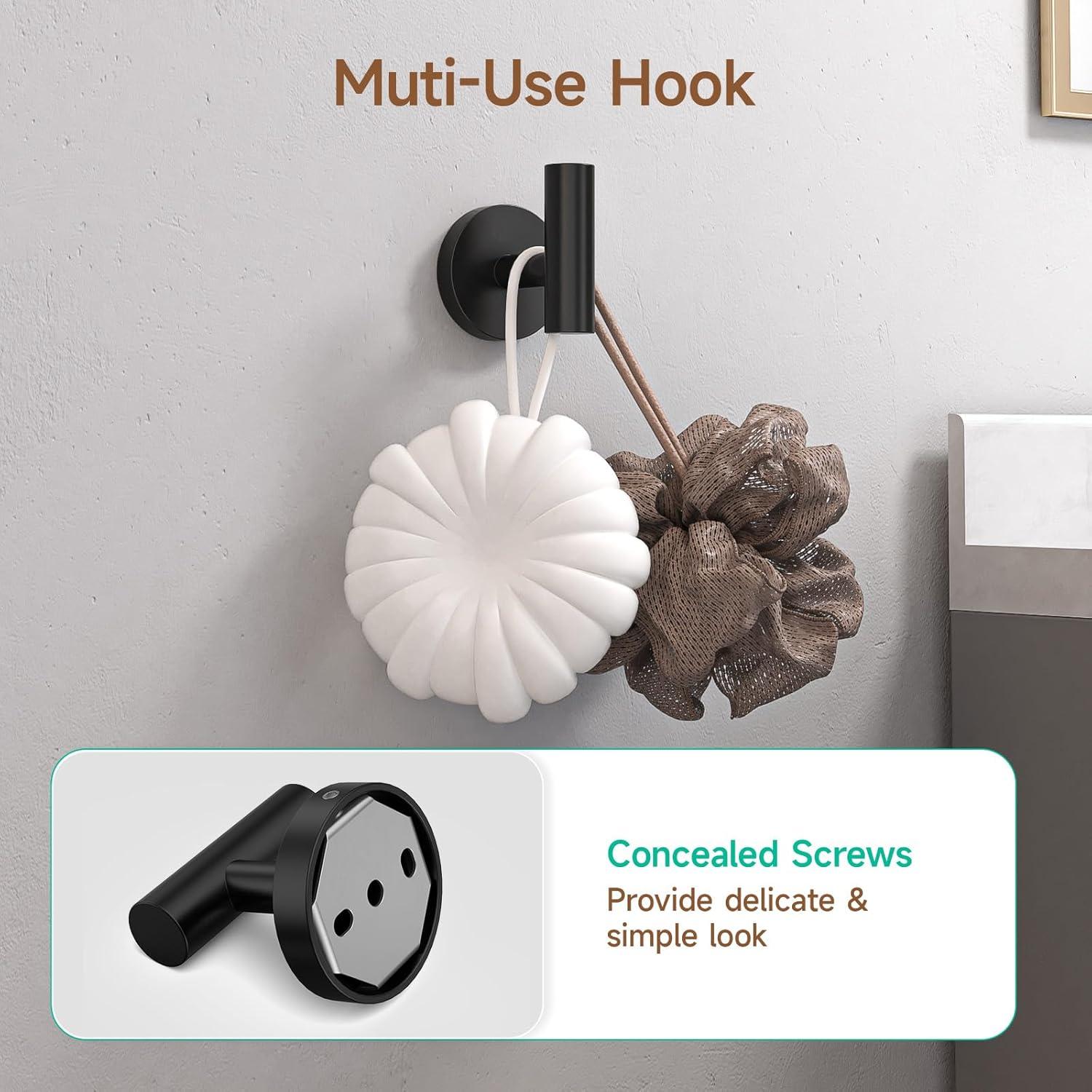 Juego de Accesorios de Baño USHOWER Negro Mate 4 Piezas