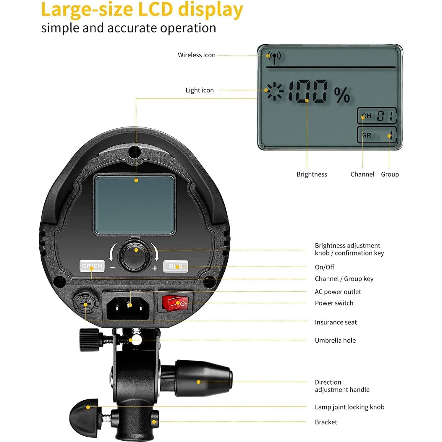 Luz de Video LED K&F Concept 60W Bowens 5600K CRI95+