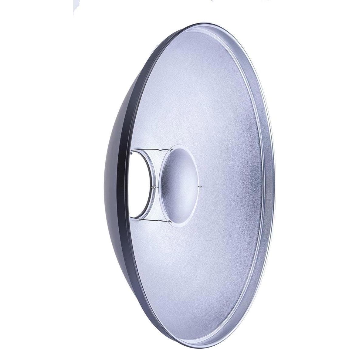 Plato de Belleza Plateado 43cm Glow para Balcar/Alien Bees